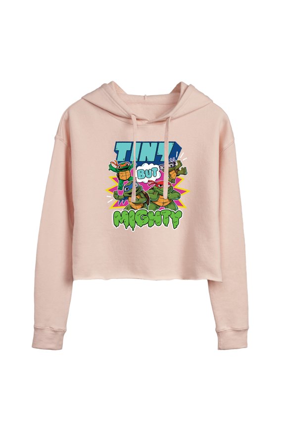 - Tiny But Mighty - Juniors Cropped Pullover Hoodie