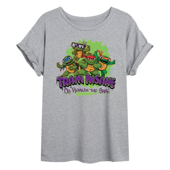 Teenage Mutant Ninja Turtles Mutant Mayhem  - Train Insane - Juniors Ideal Flowy Muscle T-Shirt