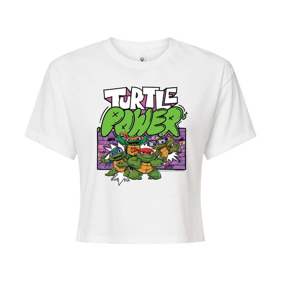 Teenage Mutant Ninja Turtles Mutant Mayhem - Turtle Power - Juniors Cropped T-Shirt