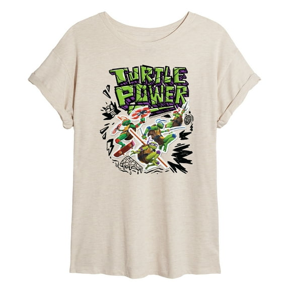 Teenage Mutant Ninja Turtles Mutant Mayhem  - Turtle Power - Juniors Ideal Flowy Muscle T-Shirt