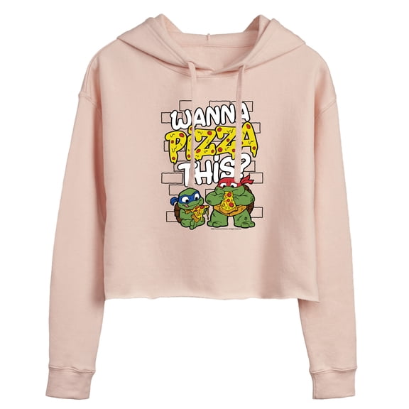 Teenage Mutant Ninja Turtles Mutant Mayhem - Wanna Piece of This - Juniors Cropped Pullover Hoodie