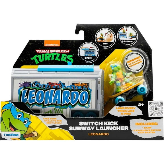 Teenage Mutant Ninja Turtles Nickelodeon Switchkick Subway Launcher Leonardo Set