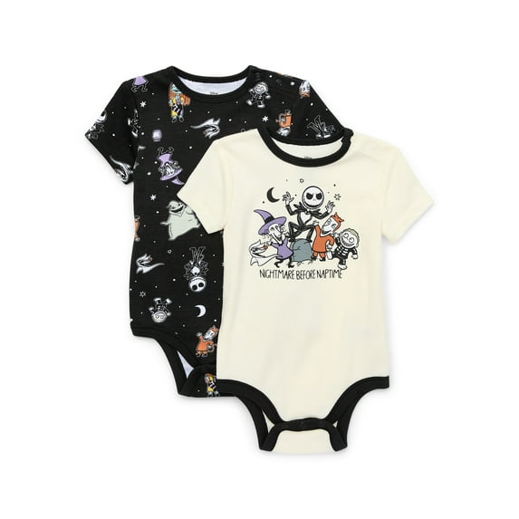 Teenage Mutant Ninja Turtles Nightmare Before Christmas Baby Boys and Baby Girls Bodysuits, 2-Pack, Sizes 0/3 Months-24 Months