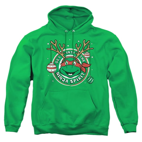 Teenage Mutant Ninja Turtles Ninja Christmas Spirit Adult Pull-Over Hoodie, Kelly Green, 2X-Large