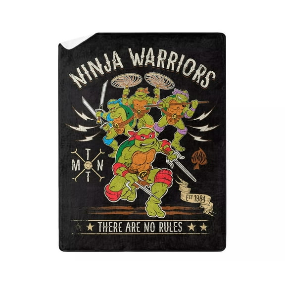 Teenage Mutant Ninja Turtles Ninja Warriors No Rules Sherpa Blanket Throw