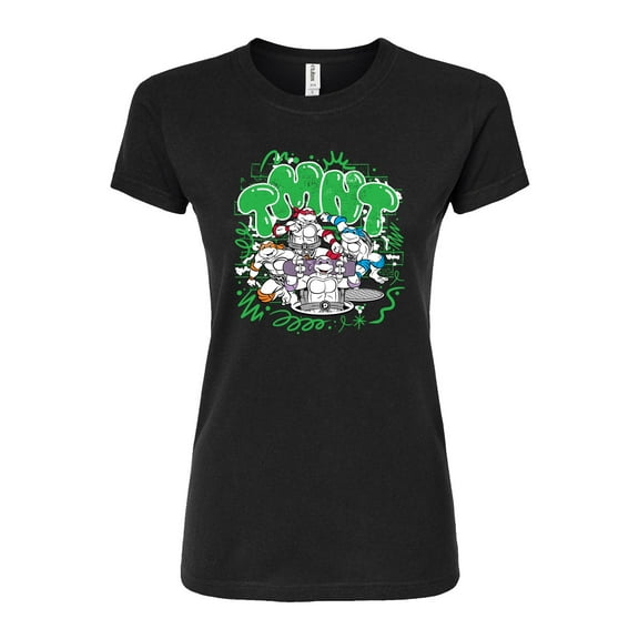 Teenage Mutant Ninja Turtles - Paint Logo - Juniors Fitted Graphic T-Shirt