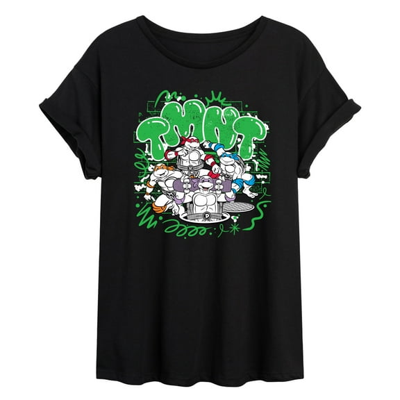 Teenage Mutant Ninja Turtles - Paint Logo - Juniors Ideal Flowy Muscle T-Shirt
