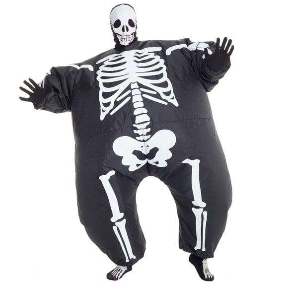 Morph Skeleton Megamorph Inflatable Halloween Costume for Unisex Black One Size
