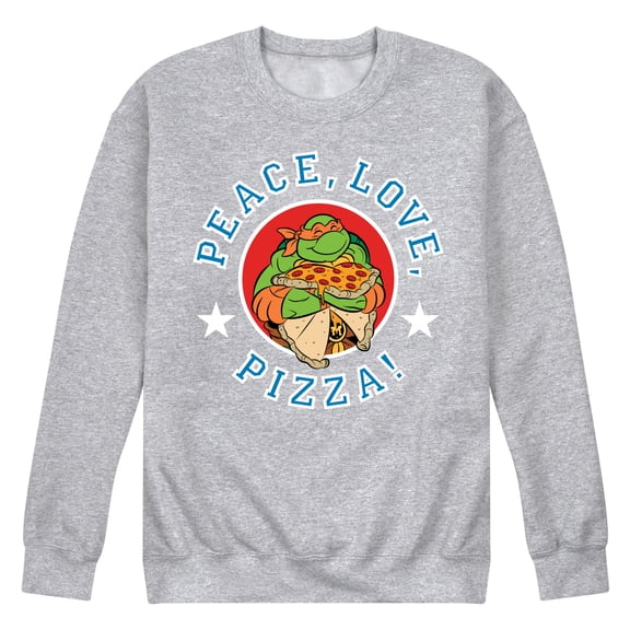 Teenage Mutant Ninja Turtles - Peace Love Pizza - Men's Crew Neck Fleece Pullover