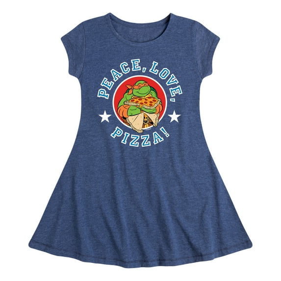 Teenage Mutant Ninja Turtles - Peace Love Pizza - Toddler & Youth Girls Fit & Flare Dress