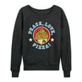 thumbnail image 1 of Teenage Mutant Ninja Turtles - Peace Love Pizza - Women's Lightweight French Terry Long Sleeve Shirt, 1 of 5