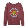 thumbnail image 1 of Teenage Mutant Ninja Turtles - Peace Love Pizza - Women's Lightweight French Terry Long Sleeve Shirt, 1 of 5