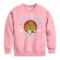 thumbnail image 1 of Teenage Mutant Ninja Turtles - Peace Love Pizza - Youth Crewneck Fleece Sweatshirt, 1 of 4
