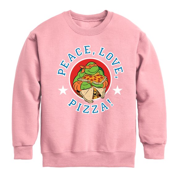 Teenage Mutant Ninja Turtles - Peace Love Pizza - Youth Crewneck Fleece Sweatshirt
