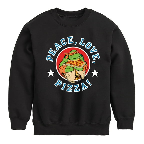 Teenage Mutant Ninja Turtles - Peace Love Pizza - Youth Crewneck Fleece Sweatshirt