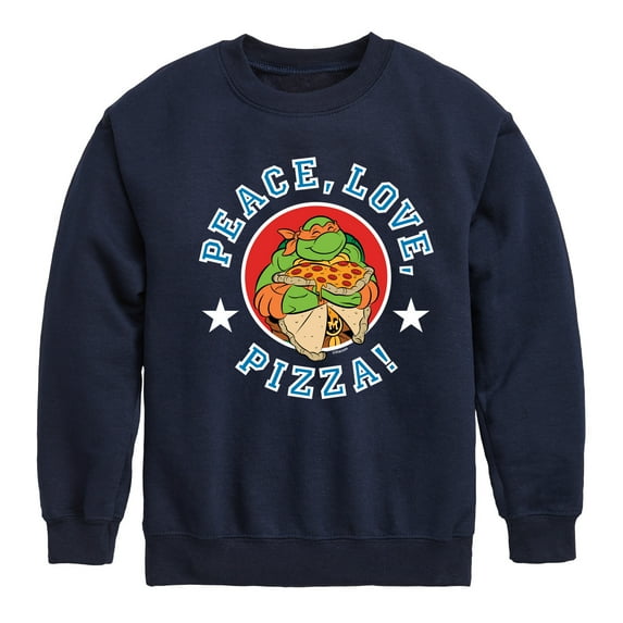Teenage Mutant Ninja Turtles - Peace Love Pizza - Youth Crewneck Fleece Sweatshirt