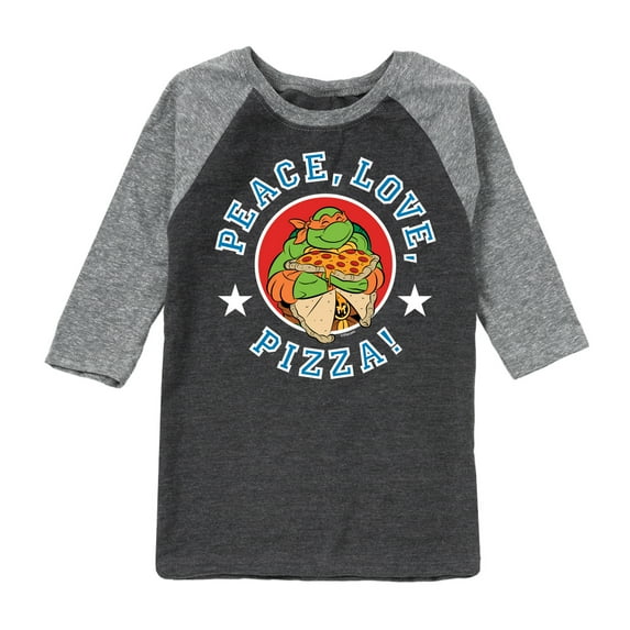 Teenage Mutant Ninja Turtles - Peace Love Pizza - Youth Raglan Tee