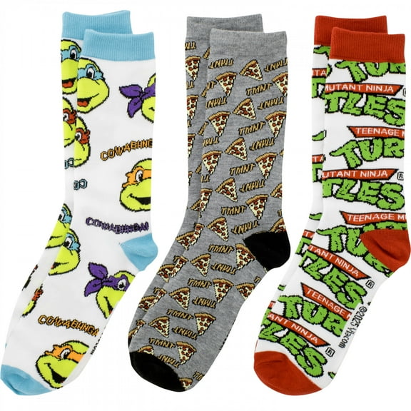 Teenage Mutant Ninja Turtles Pizza Crew Socks 3-Pair Pack