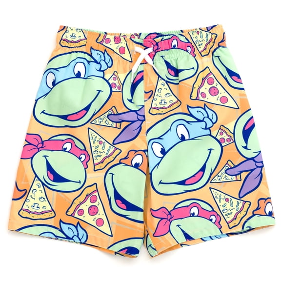 Teenage Mutant Ninja Turtles Pizza Donatello Raphael Leonardo UPF 50+ Swim Trunks Toddler to Big Kid