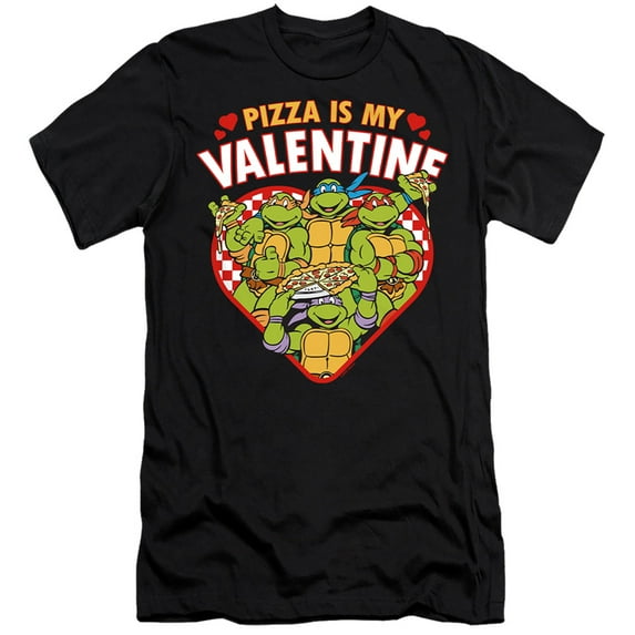 Teenage Mutant Ninja Turtles Pizza Is My Valentine Slim Fit Unisex Adult T Shirt