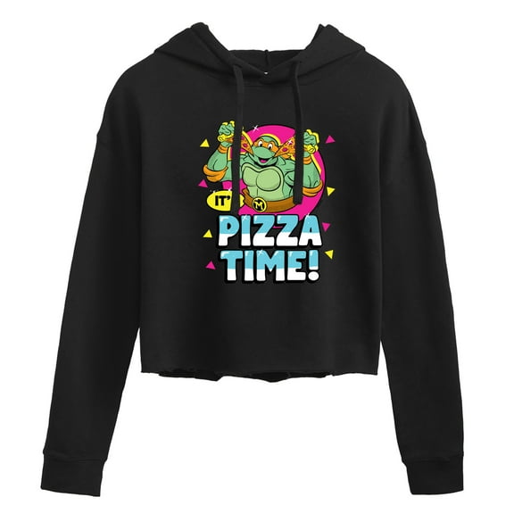 Teenage Mutant Ninja Turtles - Pizza Time - Juniors Cropped Pullover Hoodie