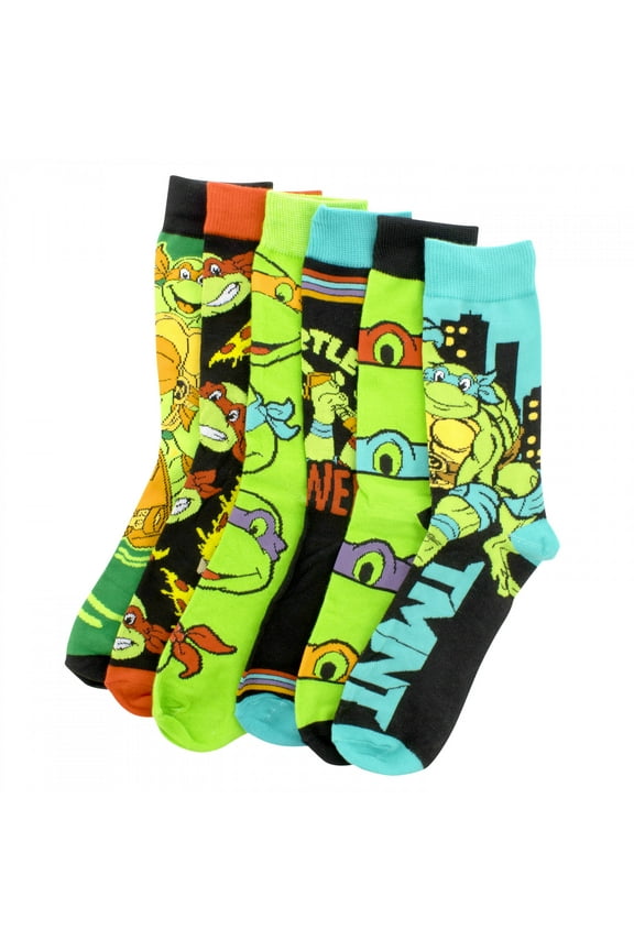Pizza and Skateboards 6-Pack Crew Socks