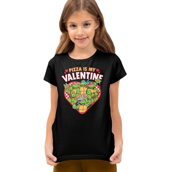 Teenage Mutant Ninja Turtles Pizza is My Valentine Kids T Shirt for Youth Toddler Boys and Girls