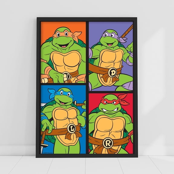 Teenage Mutant Ninja Turtles Print - 4 Colour Blocks Poster TMNT Wall Art 8x12 UNFRAMED