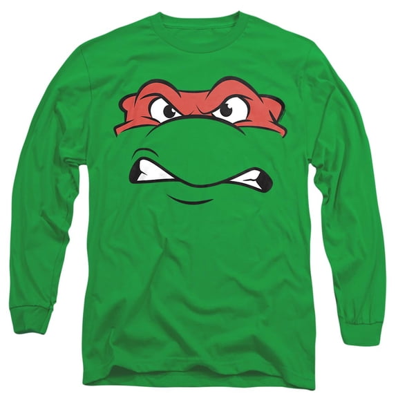 Teenage Mutant Ninja Turtles Raphael Angry Unisex Adult Long-Sleeve T Shirt, Kelly Green, Medium