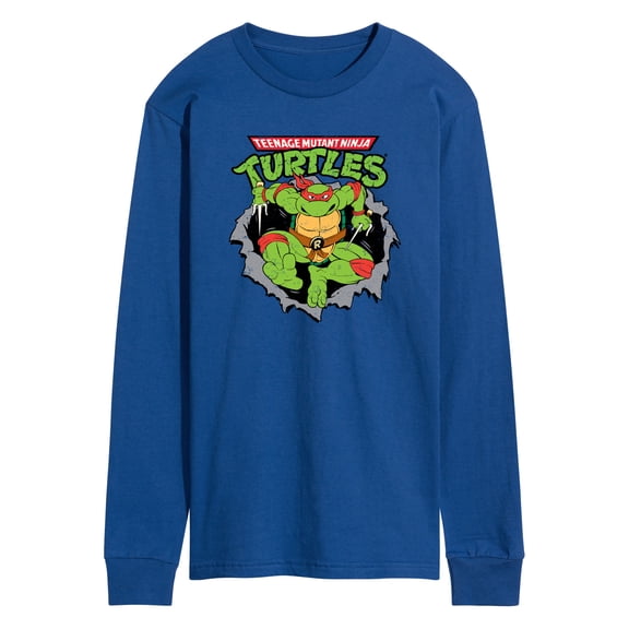 Teenage Mutant Ninja Turtles - Raphael Breaking Through Shirt - Men's Long Sleeve T-Shirt