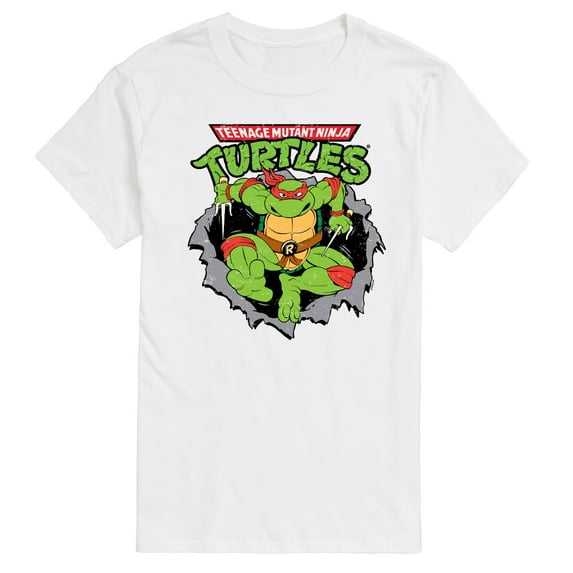 Teenage Mutant Ninja Turtles - Raphael Breaking Through Shirt - Men's Short Sleeve Graphic T-Shirt