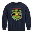 thumbnail image 1 of Teenage Mutant Ninja Turtles - Raphael Breaking Through Shirt - Toddler & Youth Crewneck Fleece Sweatshirt, 1 of 5