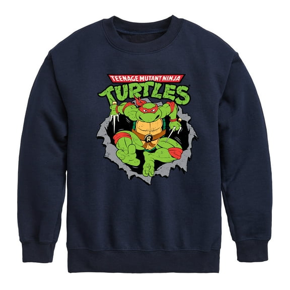 Teenage Mutant Ninja Turtles - Raphael Breaking Through Shirt - Toddler & Youth Crewneck Fleece Sweatshirt