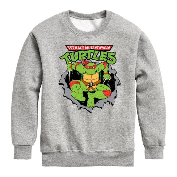 Teenage Mutant Ninja Turtles - Raphael Breaking Through Shirt - Toddler & Youth Crewneck Fleece Sweatshirt