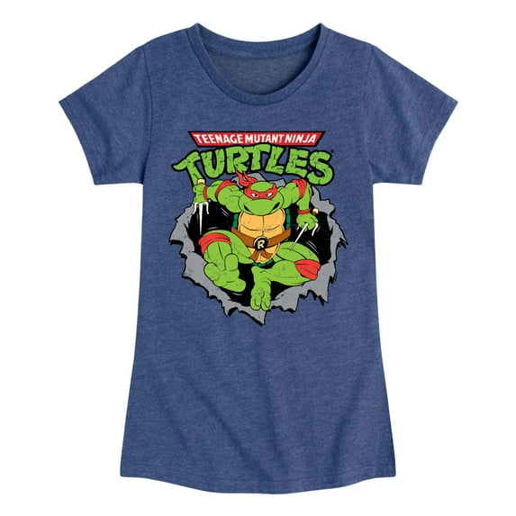 Teenage Mutant Ninja Turtles - Raphael Breaking Through Shirt - Toddler & Youth Girls Short Sleeve Graphic T-Shirt