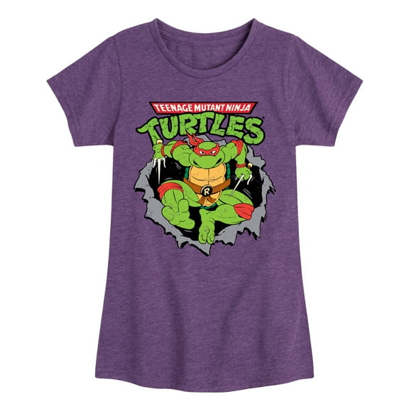 Teenage Mutant Ninja Turtles  - Raphael Breaking Through Shirt  - Toddler & Youth Girls Short Sleeve Graphic T-Shirt