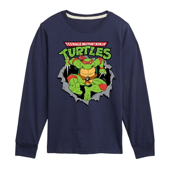 Teenage Mutant Ninja Turtles - Raphael Breaking Through Shirt - Toddler & Youth Long Sleeve Graphic T-Shirt