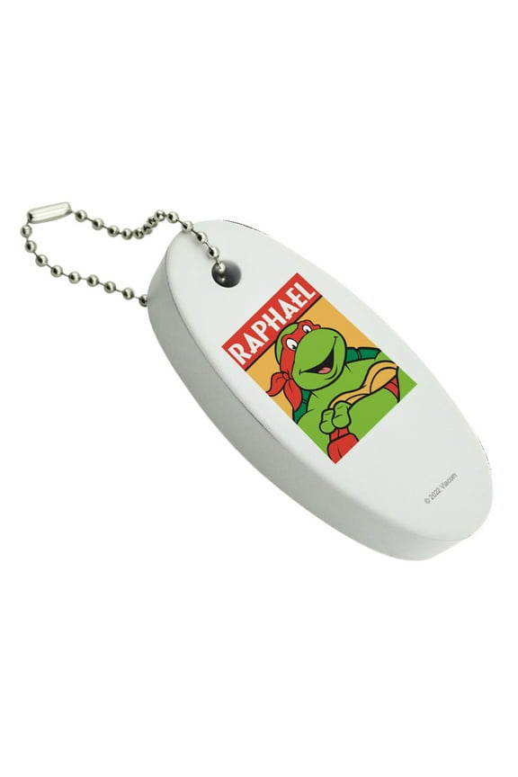 Teenage Mutant Ninja Turtles Raphael Floating Keychain Oval Foam Fishing Boat Buoy Key Float