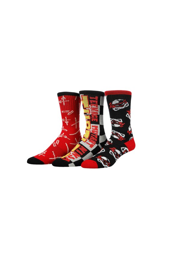 Teenage Mutant Ninja Turtles Raphael Men's 3-Pair Crew Socks