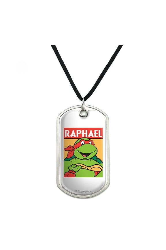 Teenage Mutant Ninja Turtles Raphael Military Dog Tag Pendant Necklace with Cord