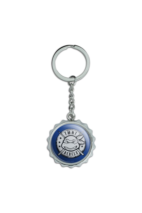 Teenage Mutant Ninja Turtles Rebels Badge Keychain Chrome Plated Metal Pop Cap Bottle Opener