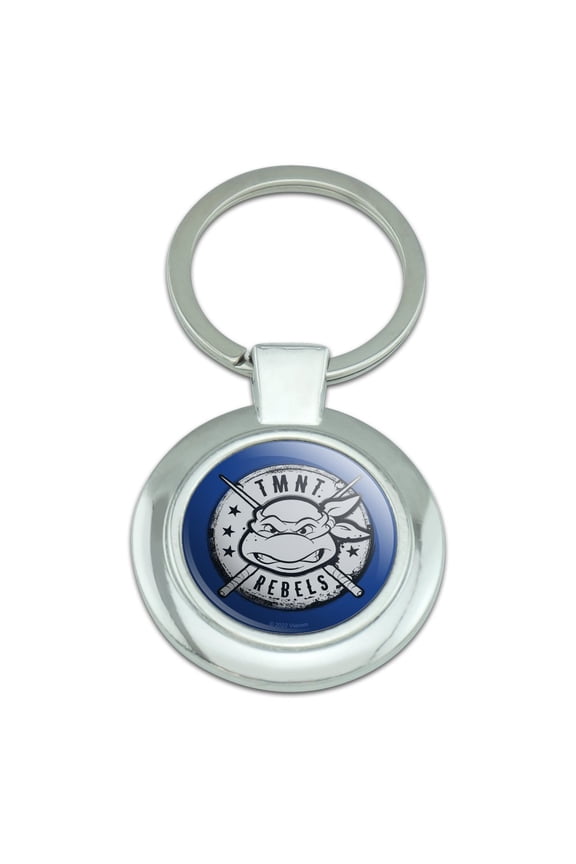 Teenage Mutant Ninja Turtles Rebels Badge Keychain Classy Round Chrome Plated Metal