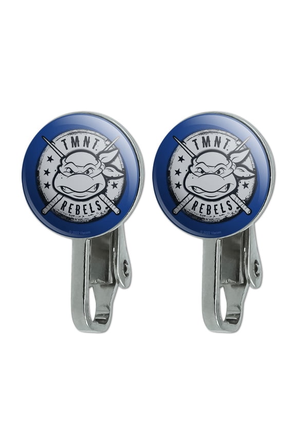 Teenage Mutant Ninja Turtles Rebels Badge Novelty Clip-On Stud Earrings