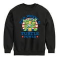 thumbnail image 1 of Teenage Mutant Ninja Turtles - Red White Turtle Power - Youth Crewneck Fleece Sweatshirt, 1 of 5