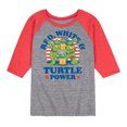 thumbnail image 1 of Teenage Mutant Ninja Turtles - Red White Turtle Power - Youth Raglan Tee, 1 of 1
