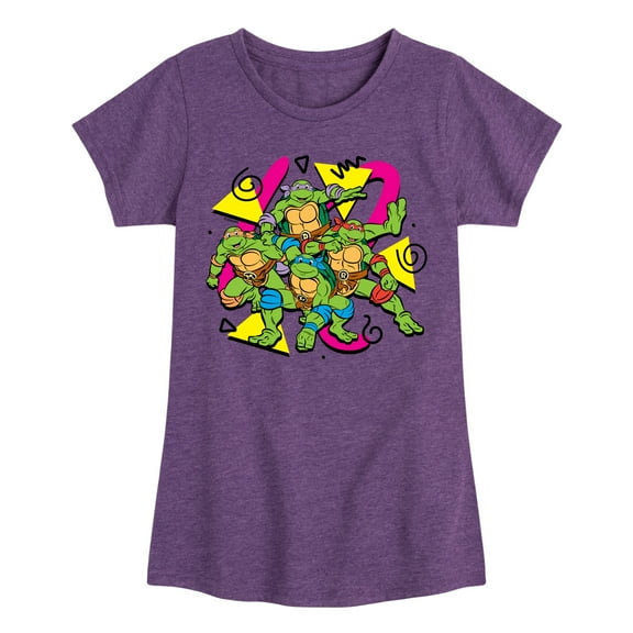 Teenage Mutant Ninja Turtles - Retro Character Group - Toddler & Youth Girls Short Sleeve Graphic T-Shirt