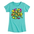 thumbnail image 1 of Teenage Mutant Ninja Turtles  - Retro Character Group  - Toddler & Youth Girls Short Sleeve Graphic T-Shirt, 1 of 5