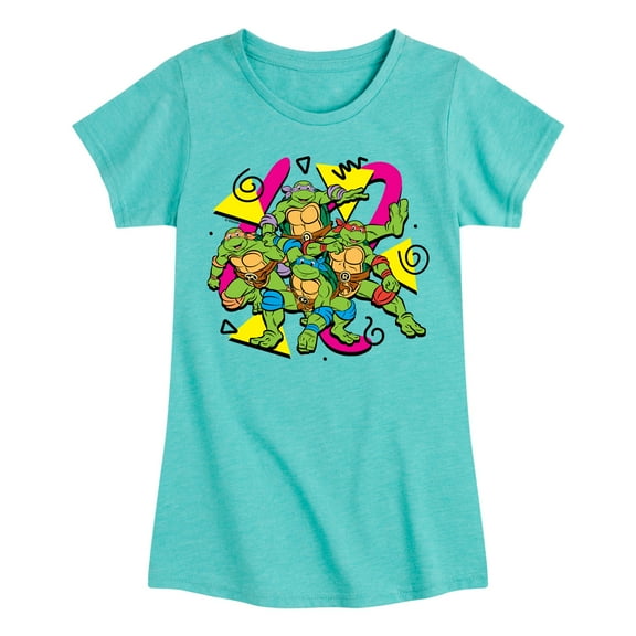 Teenage Mutant Ninja Turtles - Retro Character Group - Toddler & Youth Girls Short Sleeve Graphic T-Shirt