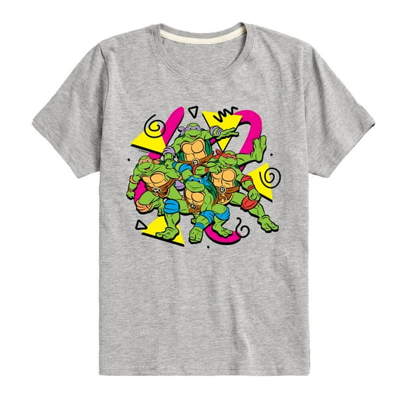 Teenage Mutant Ninja Turtles - Retro Character Group - Toddler & Youth Short Sleeve Graphic T-Shirt
