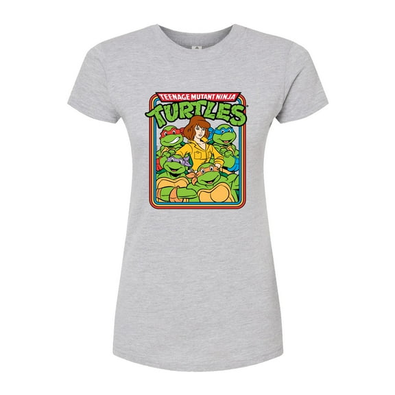 Teenage Mutant Ninja Turtles - Retro Group April - Juniors Fitted Graphic T-Shirt